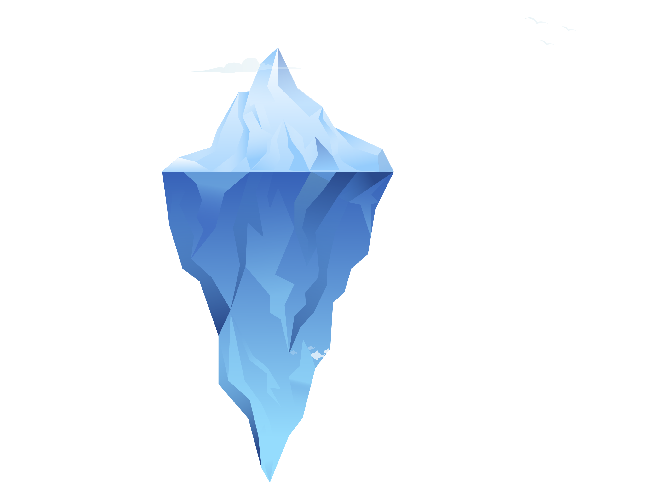 Icebergue que representa a dimensão visível e invisível do comportamento